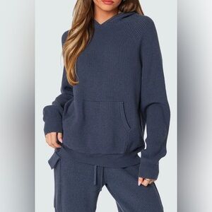 Edikted blue knit hoodie